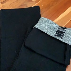 PINK Fold over yoga boot cut pant w:sequins  NWT